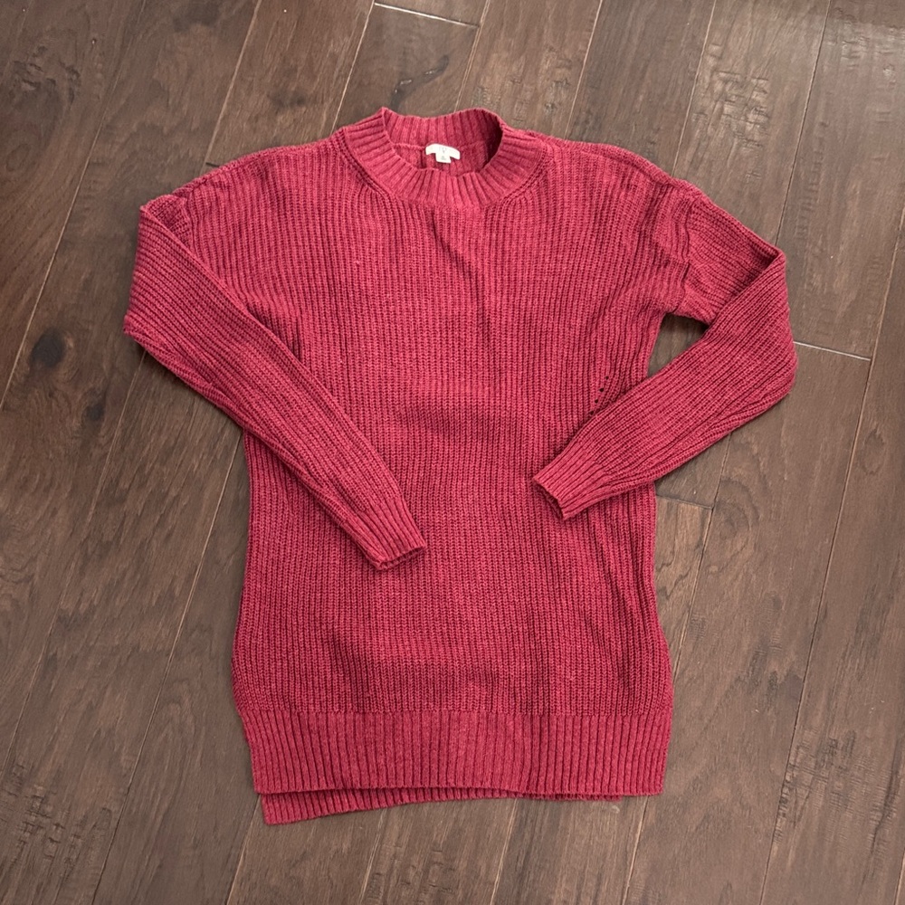 BP Red Ribbed Knit Sweater
